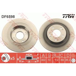 Brake Disc TRW DF6598 OE Ref 4615A125