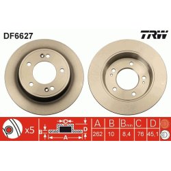 Brake Disc TRW DF6627 OE Ref 58411-A6300