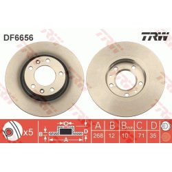 Brake Disc TRW DF6656 OE Ref 16 095 828 80