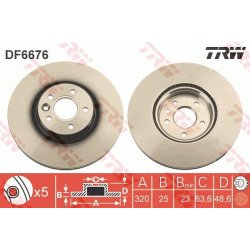Brake Disc TRW DF6676S OE Ref 31262720