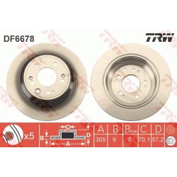 Brake Disc TRW DF6678 OE Ref 42510-TL0-G50