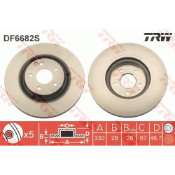 Brake Disc TRW DF6682S OE Ref A 203 421 04 12