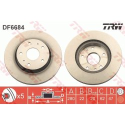 Brake Disc TRW DF6684 OE Ref 55311-80J02