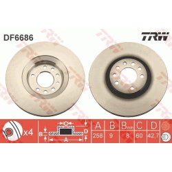 Brake Disc TRW DF6686 OE Ref 55611-60J10