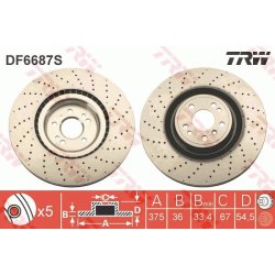 Brake Disc TRW DF6687S OE Ref 166 421 09 12