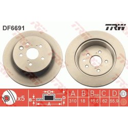 Brake Disc TRW DF6691 OE Ref 42431-30310