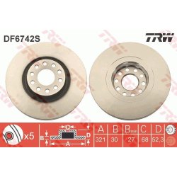 Brake Disc TRW DF6742S OE Ref 4B3 615 301 A