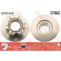 Brake Disc TRW DF6743S OE Ref 668 423 03 12