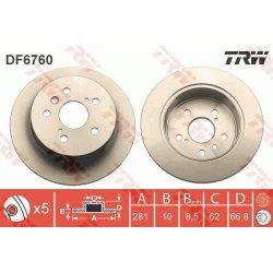 Brake Disc TRW DF6760 OE Ref 42431-33150