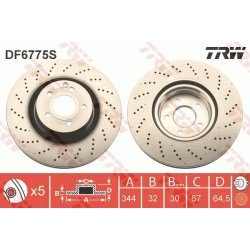 Brake Disc TRW DF6775S OE Ref 000 421 14 12