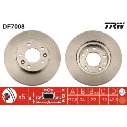 Brake Disc TRW DF7008 OE Ref KJ002-33251B