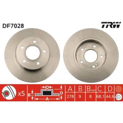 Brake Disc TRW DF7028 OE Ref 43206-4U001