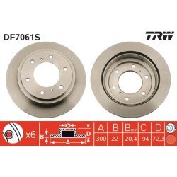 Brake Disc TRW DF7061S OE Ref MR418067
