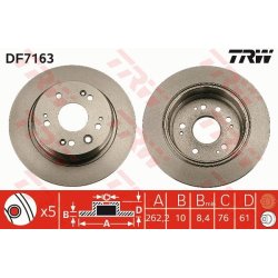 Brake Disc TRW DF7163 OE Ref 42510-S7A-J00