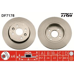 Brake Disc TRW DF7178 OE Ref 0K2N2-33251