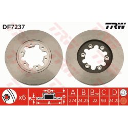 Brake Disc TRW DF7237 OE Ref 1497307