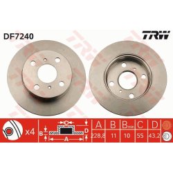 Brake Disc TRW DF7240 OE Ref 43512-10150