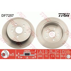 Brake Disc TRW DF7257 OE Ref 42431-48040