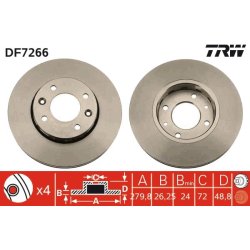 Brake Disc TRW DF7266 OE Ref 0K2FA-33251