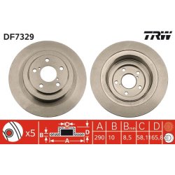 Brake Disc TRW DF7329 OE Ref 26700AE062