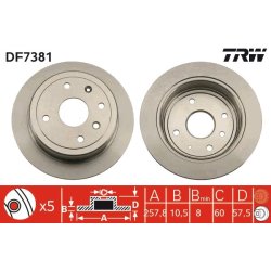 Brake Disc TRW DF7381 OE Ref 96549630
