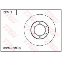 Brake Disc TRW DF7412 OE Ref 43512-25061