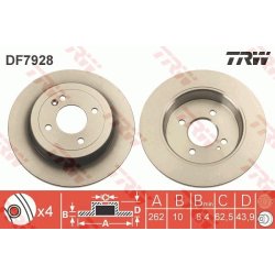 Brake Disc TRW DF7928 OE Ref 58411-0U300