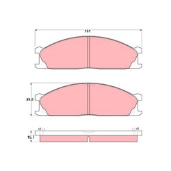 Brake Pad Set TRW GDB1017 OE Ref 41080-09G25