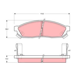 Brake Pad Set TRW GDB1038 OE Ref 45023-SA0-670
