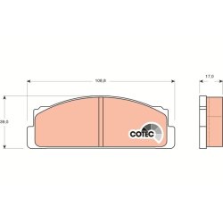 Jeu de plaquettes de frein TRW GDB106 pour AUTOBIANCHI, FIAT, FSO, INNOCENTI et plus.