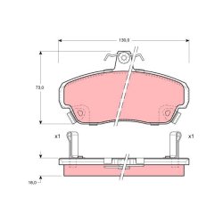 Brake Pad Set TRW GDB1083 OE Ref SFP100180EVA