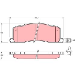 Brake Pad Set TRW GDB1138 OE Ref 04466-28090