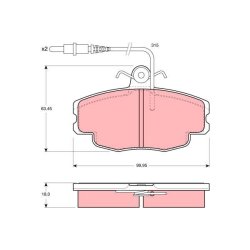 Brake Pad Set TRW GDB114 OE Ref C95658557