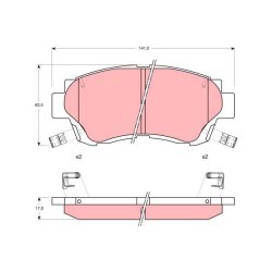 Brake Pad Set TRW GDB1142 OE Ref 04491-50010