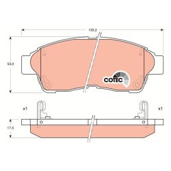 Brake Pad Set TRW GDB1143 OE Ref 04491-12640