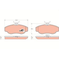 Jeu de plaquettes de frein TRW GDB1156 pour LAND ROVER DISCOVERY, RANGE ROVER TRW