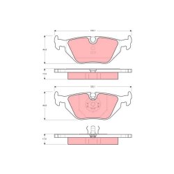 Brake Pad Set TRW GDB1189 OE Ref 34 21 1 160 533