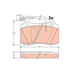 Plaquettes de frein TRW GDB1191 pour CHRYSLER, DODGE, LANCIA OE 4897218AB