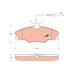 Plaquettes de frein TRW GDB1193 pour PEUGEOT 406 OE 425131 TRW
