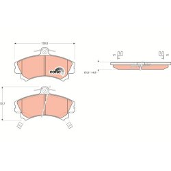 Plaquettes de frein TRW GDB1198 pour MITSUBISHI, PERODUA, PROTON OE MR407946 TRW
