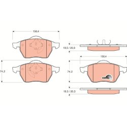 Brake Pad Set TRW GDB1200 OE Ref 3A0 698 151 A
