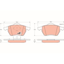 Brake Pad Set TRW GDB1204 OE Ref 1001095