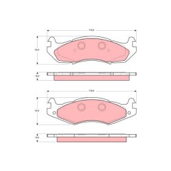 Jeu de plaquettes de frein TRW GDB1207 pour AMC, HUMMER, JEEP OE 0000K83502200