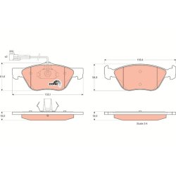 Brake Pad Set TRW GDB1212 OE Ref 0009950637