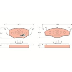 Plaquettes de frein TRW GDB1218 pour SEAT, VW OE 1H0698151A