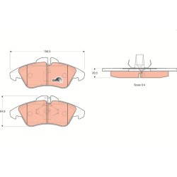 Jeu de plaquettes de frein TRW GDB1220 pour MERCEDES, VW OE A9004200300 TRW