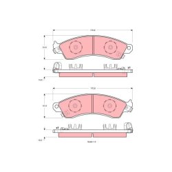 Brake Pad Set TRW GDB1226 OE Ref 12518935