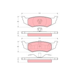 Plaquettes de frein TRW GDB1234 pour CHRYSLER, DODGE, PLYMOUTH OE K05093218AA