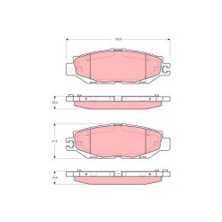 Jeu de plaquettes de frein TRW GDB1240 pour LEXUS, TOYOTA LS, CELSIOR, CENTURY