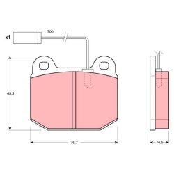 Jeu de plaquettes de frein TRW GDB1253 pour ALFA ROMEO OE 0060777273